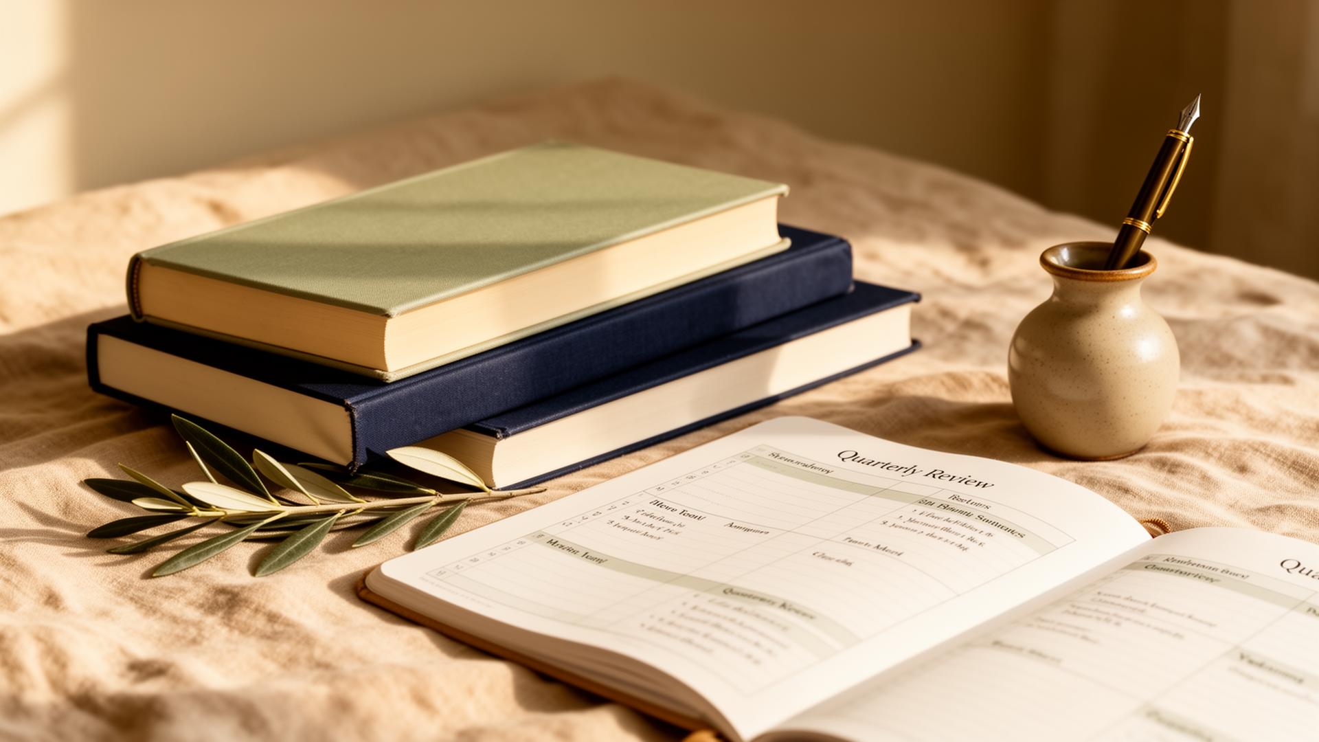 A quarterly review, two books worth re-reading, and a planner page. That''s the maintenance kit.