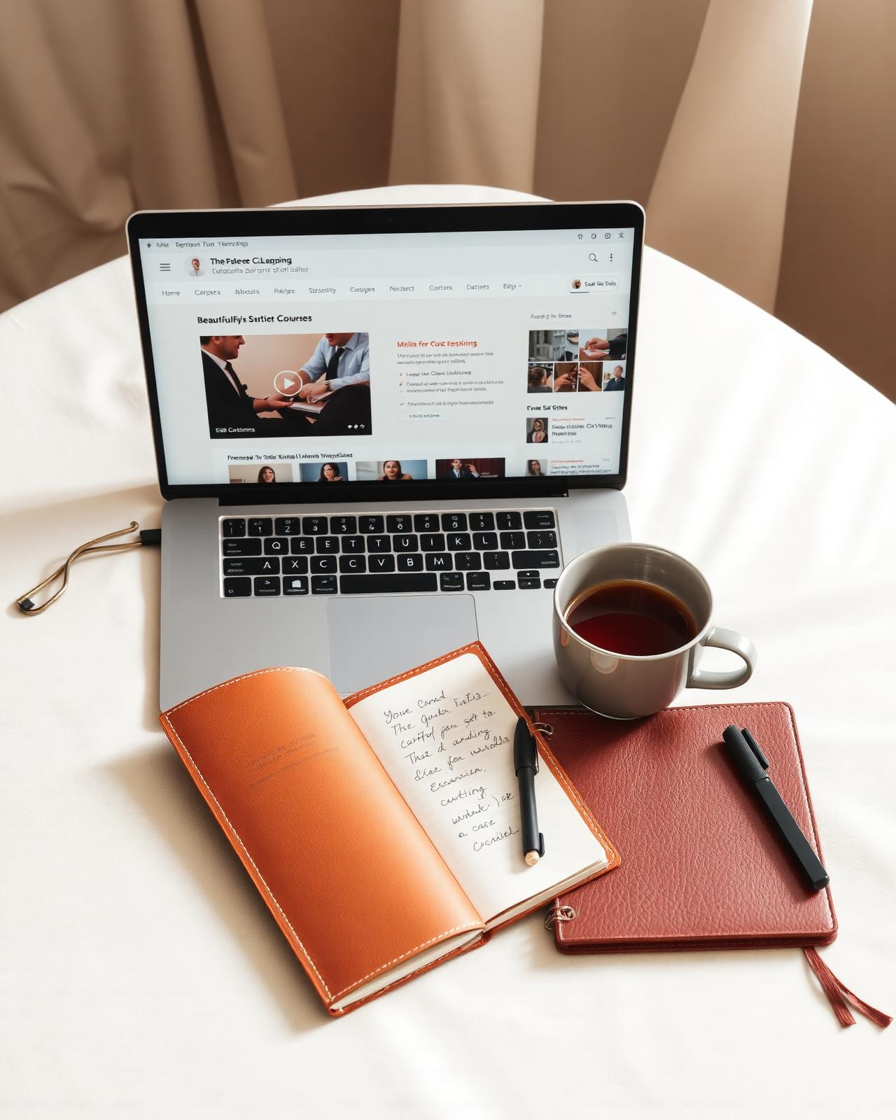Premium online course library workspace